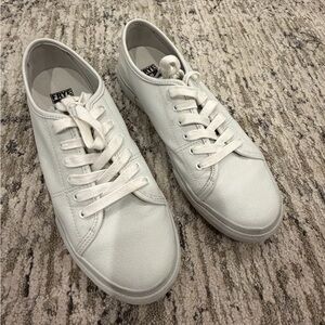 Frye White Leather Lace-Up Sneakers